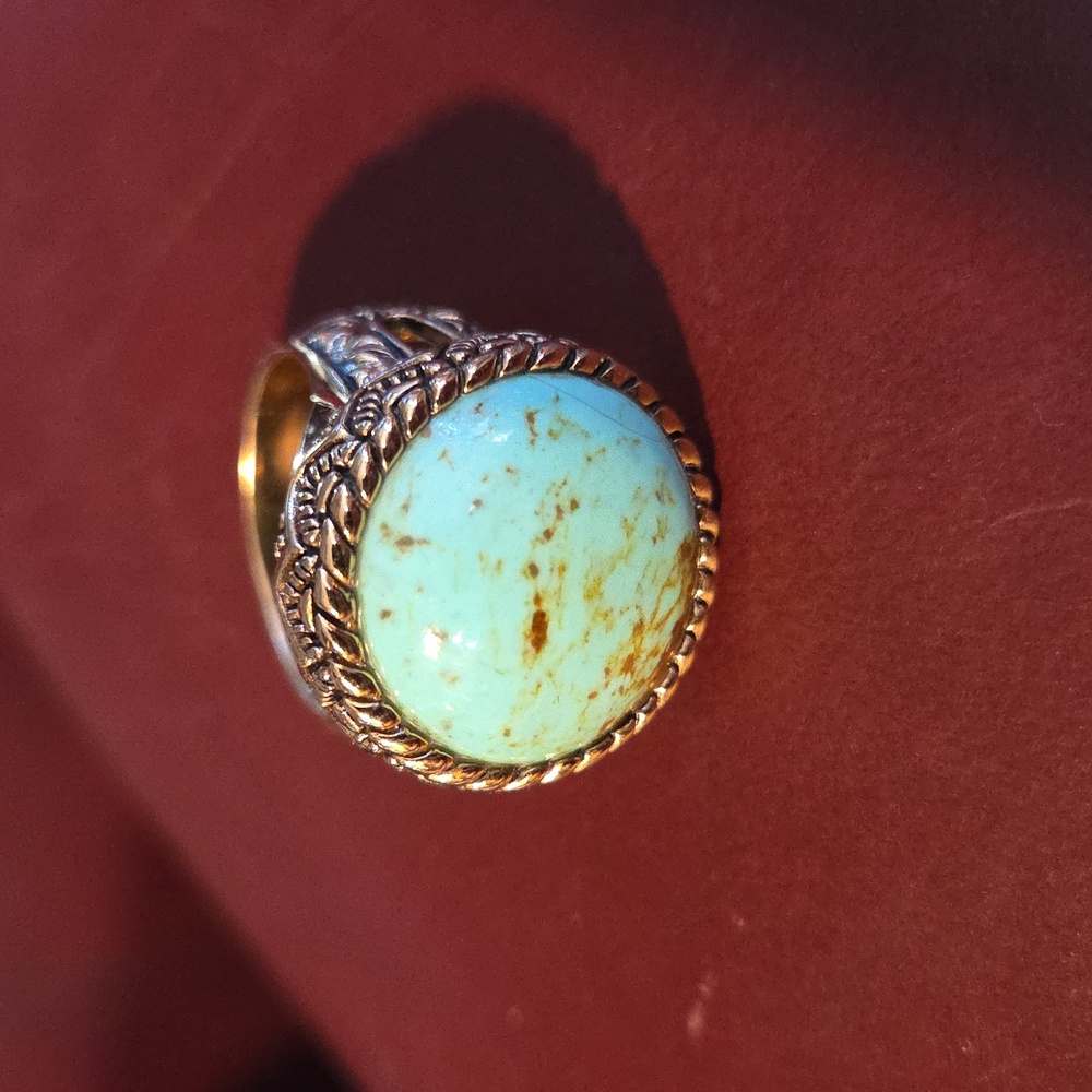 Big Bold BarseTurquoise and Bronze Women's or Mens Ring Size 9.5 - Picture 5 of 10